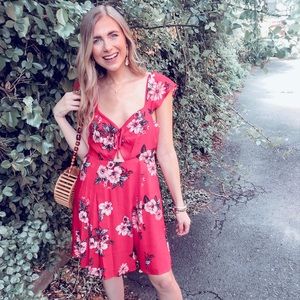 Target red floral dress